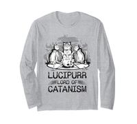 Lucipurr Chat Noir Magique Satanique Lucifer Occultism Manche Longue