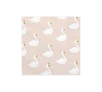 Luck 20 Serviettes en Papier Cygne Blanches et Roses 33 x 33 cm