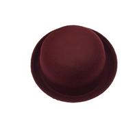Luck Femme Filles Chapeau Hat Hiver Feutre Cloche (Rouge Vineux)