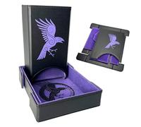 Luck Lab Tour de dés pliable et plateau à dés pour jeu de rôle - Noir/violet - Motif corbeau