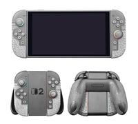 Luck&Link Kit de poignée de contrôleur pour Nintendo Switch 2, peau texturée, antidérapant, absorbant la sueur. Compatible avec les contrôleurs Joy-Con 2, avec poignées, boutons (PRO - Gris Foncé)