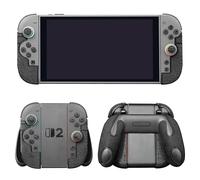 Luck&Link Kit de poignée de contrôleur pour Nintendo Switch 2, peau texturée, antidérapant, absorbant la sueur. Compatible avec les contrôleurs Joy-Con 2, avec poignées (Ultra - Obsidiane Noir)