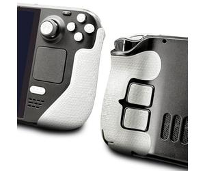 Luck&Link Poignée de contrôleur pour Steam Deck OLED & LCD,Kit de Peau texturé,Contrôleurs Anti-dérapage Absorbant la Sueur Poignées, Boutons, déclencheurs, D-Pad (Pro - Pearl Blanc)