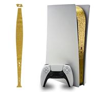 Luck&Link Stickers Skin ps5 Console Partie Centrale protège la Peau texturée Stickers Anti - Rayures, ps5 Digital & Disc Edition (Honeycomb-Or, PS5(2020))