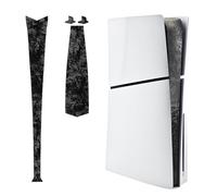 Luck&Link Stickers Skin ps5 Slim Console Partie Centrale protège la Peau texturée Stickers Anti - Rayures, ps5 Slim Digital & Disc Edition (Fibre de Carbone Forgée-Noir, PS5 Slim(2023))