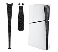 Luck&Link Stickers Skin ps5 Slim Console Partie Centrale protège la Peau texturée Stickers Anti - Rayures, ps5 Slim Digital & Disc Edition (Diamant Broyé-Noir, PS5 Slim(2023))