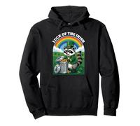 Luck of The Irish Cute Raton Laveur St. Patrick's Day Trash Panda Sweat à Capuche