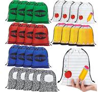 luck sea Lot de 26 sacs à cordon de serrage pour la rentrée scolaire, crayons, carnet, remise de diplôme, fête d'anniversaire, récompenses en vrac