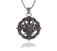 Luck Trader Collier Pendentif Guerrier Samouraï Japonais Médaille 4,5 cm Chaîne 60 cm Argent Antique