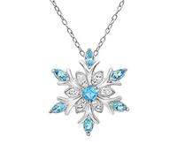 Luck Trader Pendentif flocon de neige en cristal bleu sur le thème de Noël