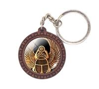 Luck Trader Porte-clés scarabée doré égyptien antique, marron