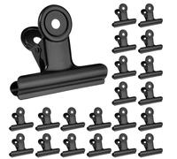 luckaide Lot de 20 petits clips Bulldog - 30 mm - En métal noir - Pour fichiers, photos, livres, documents, porte-bloc pour étiquettes, sacs, magasins, maison