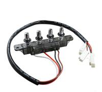 LUCKCDUO Interrupteur de hotte compact et efficace 4 boutons Interrupteur mécanique Bouton poussoir PP Montage en surface 4/5 voies Noir