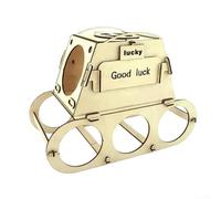 LUCKCDUO Modèle de puzzle en bois 3D à faire soi-même, capacité de 4 bouteilles, rangement pour décoration de bureau, support en forme de réservoir, design peu encombrant, finition bois