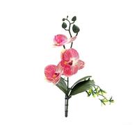 LUCKCDUO Orchidée artificielle, 25 cm, bouquet de phalaenopsis réaliste, en forme de papillon, matériau résistant à la décoloration, pour la maison, le bureau, la décoration de mariage (rayé rouge)
