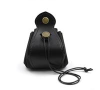 LUCKCDUO Porte-dés en cuir synthétique avec cordon de serrage de grande capacité pour 70 dés, idéal pour les joueurs D&D avec design facile d'accès, Noir