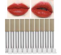 LUCKDANO 10 Tubes de Brillant à Lèvres en Plastique de 6 Ml, Bouteilles Cosmétiques Vides avec Tête de Brosse Douce, Plastique Non Toxique, Parfait pour Recharger le Brillant à Lèvres, Format de