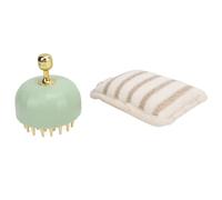 LUCKDANO 2 Pièces Broadbber Brush Set Bath Bath Exfoliator & Massage Brush pour Douche avec Conception Verte de Silicone Douce