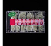 LUCKDANO 500 Pcs Professionnel DIY Acrylique Gel Faux Nail Art Conseils Outil avec Boîte Mince Durable Aspect Facile à Appliquer pour Salon de Manucure Usage Domestique (Colorant naturel 500