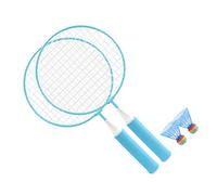LUCKDANO Badminton Racket Ensemble de Raquettes de Badminton - Ensemble Complet avec 2 Raquettes et Balles - Poignée Souple Antidérapante et Filet surdimensionné pour Enfants - Cadre en Alliage -
