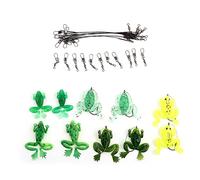 LUCKDANO Bait Fishing Lot de 10 Hameçons de Pêche en Forme de Grenouille avec Connecteurs de Fil Anti-Morsure - Parfait pour la Pêche en Eau Douce et en Eau Salée