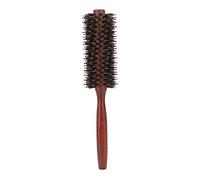 LUCKDANO Brosse à Cheveux Ronde, Brosse de Coiffure Non Statique à Poils Naturels pour le Séchage par Soufflage, avec Manche en Bois Lisse pour Salon à Domicile