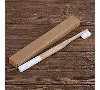 LUCKDANO Brosse à Dents en Bambou avec Adhérence Ergonomique pour un Brossage Confortable - Brosse à Dents pour les Dents Plus Blanches et Souffle Frais (WHITE)