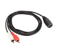 LUCKDANO Câble DIN Femelle 5 Broches vers 2 Mâles - Adaptateur Sonore à Forte Adhérence - 1,4 M - Idéal pour les Lecteurs CD, Magnétoscopes et DVD