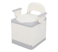 LUCKDANO Chaises d'aisance Toilettes Commode de Chevet Pliable - Chaise de Toilette Portable Anti-odeur pour Adultes, Accoudoirs Amovibles, capacité de Charge Améliorée, Base Antidérapante, Idéale