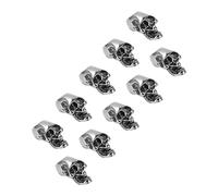 LUCKDANO Charmes du Crâne, Perles de Crâne Perles d'os pour Fabrication de Bijoux avec Alliage 10pcs pour la Décoration (Double trou)