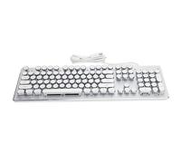 LUCKDANO Clavier de Machine à écrire Noir HJK920, Filaire, 104 Touches, Design Ergonomique, Clics Mixtes Sensibles à la Lumière, pour PC/Ordinateur Portable (White)
