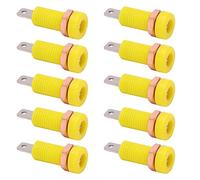 LUCKDANO Connecteur de Bananier, Poteau de Liaison Jack Banana 10pcs 4 Mm de Prise Banane Poste de Liaison à Douille Banane, Connecteurs de Bouchons de pour Instrument électronique (Yellow)