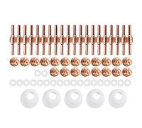 LUCKDANO Consommables pour Découpeur Plasma 65 Pièces Ensemble de Consommables de Découpe Plasma PT-31 pour Accessoires de Machine de Découpe CUT-40, Comprend des électrodes et des Buses pour des