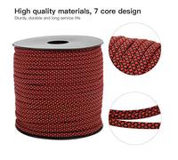 LUCKDANO Core Paracord Camping 50M 7- Corde d'attache Extérieure Légère en Paracorde pour Utilisation d'urgence en Camping - Matériel Utilitaire et Artisanal Polyvalent (Rouge Noir)