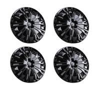 LUCKDANO Couvre-Jante de Roue, 4 Pièces Couvre-Jante de 14 Pouces, Remplacement de Capuchon de Moyeu au Design élégant à Clipser pour AX, 205, et Felicia, Argent Noir (Black)