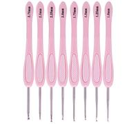 LUCKDANO Crochet Hooks Sewing Ensemble de 8 Crochets Ergonomiques avec Poignée en Plastique, Tricot Confortable pour les Niveaux de Compétence, Numérotation Claire des Tailles, adapté au Tissage de