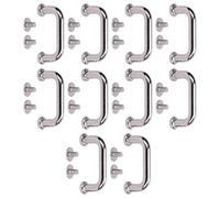 LUCKDANO Dix Boucles de Pont Carrées en Alliage de Zinc, 21,8x10,5x4,3 Mm, Accessoires d'artisanat en Métal et en Cuir, Dont des Vis PH de 5,5 Mm, Adaptées à Divers matériaux. (SILVER)