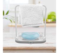 LUCKDANO Égouttoir à Serviettes Amovible pour Cuisine - Organiseur de Rangement en Plastique Sûr pour Torchon, éponge et Savon - Compact et Facile à Utiliser - Couleur Grise (GRAY)