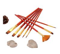 LUCKDANO Ensemble de 10 Pinceaux à Peinture - Poils en Nylon de Haute qualité pour Acrylique, Aquarelle, Peinture à l' - Différentes Tailles pour Artistes, Débutants et Enfants - Manche en Bois