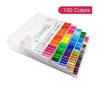 LUCKDANO Ensemble de 100 Marqueurs de Couleurs - Marqueurs Artistiques à Double Pointe pour Enfants et Adultes, Pointes Fines et Larges pour Colorier, Dessiner et Esquisser - Encre Non Toxique et à