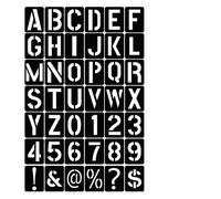 LUCKDANO Ensemble de 42 Pochoirs Réutilisables - Modèles d'alphabet, de Chiffres et de Ponctuation pour les Projets Artistiques de Bricolage, Matériau PP Sûr, Parfait pour le Scrapbooking, la