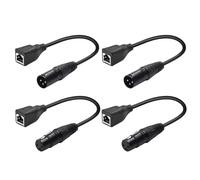 LUCKDANO Ensemble de Câbles Adaptateur XLR 3 Broches vers RJ45 - Câbles Convertisseurs Ethernet DMX Mâles et Femelles 3 Broches pour éclairage de Scène - Transmission Fiable du Signal, Lot de 4