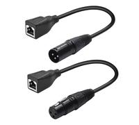 LUCKDANO Ensemble de Câbles Adaptateur XLR 3 Broches vers RJ45 - Câbles Convertisseurs Ethernet DMX Mâles et Femelles 3 Broches pour éclairage de Scène - Transmission Fiable du Signal, Lot de 4