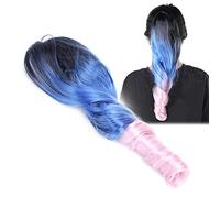 LUCKDANO Extensions de Perruque Queue de Cheval à Pince dégradé 3 Couleurs - Postiche bou e 55 Cm pour Femme - Aspect Naturel, Facile à Porter, Parfait pour les Fêtes et un Usage Quotidien