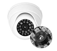LUCKDANO Fausse Caméra de sécurité, Caméra en Dôme Factices pour l'extérieur avec Une Simulation de Lumière LED pour la Maison