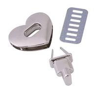 LUCKDANO Fermoir à Virage en Métal, Torsion de Serrure Fermade Fermoir Serrure Coeur en Forme de en Métal Verrouillage Tour Twist Verrouillage 2 Couleurs 5 Sets Matériel Sac à Main Accessoire (SILVER)