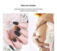 LUCKDANO Flamme Fausses Ongles Noirs Faux Conseils de Couverture Complète des Ongles Art pour les Femmes Filles de Nuit Club Press sur des (BLACK)