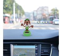 LUCKDANO Funny Dancing Ornaments Jouet de Danse Solaire - Figurine de Chien de Dessin animé avec Bière - Décoration de Voiture à Balançoire Solaire pour la Maison, Ornement de Voiture, Jouets pour