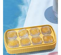 LUCKDANO Glaçon en Silicone Bac à Glaçons en Silicone avec Couvercle Amovible - Dégagement Facile 8 Bacs à Glaçons Carrés Flexibles pour Cocktails et Whisky - de qualité Alimentaire sans BPA - Idéal