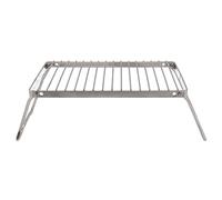 LUCKDANO Grille de Camping Pliante Réglable en Acier Inoxydable pour la Cuisine en Plein Air - Grille de Cuisson Plus épaisse pour Feu de Camp avec Fonction de Drainage - Grill de Randonnée Portable